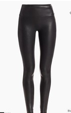 Spanx Womens Black Faux Leather High Waisted Leggings, Size Small