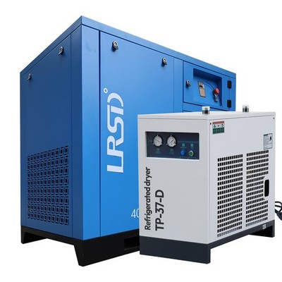 40HP 185CFM 460V VFD VSD Rotary Screw Air Compressor With 220V 1 Phase Air Dryer