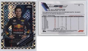 2021 Topps Chrome Formula 1 F1 Racers Checker Flag Refractor Sergio Perez #4