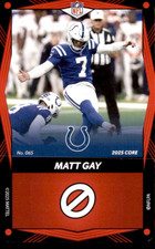 2025 Uno Elite Core - Red Indianapolis Colts Matt Gay #065
