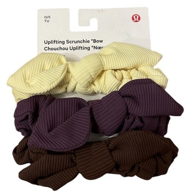 Lululemon Uplifting Bow Scrunchie 3 Pack Washed Yellow Java 