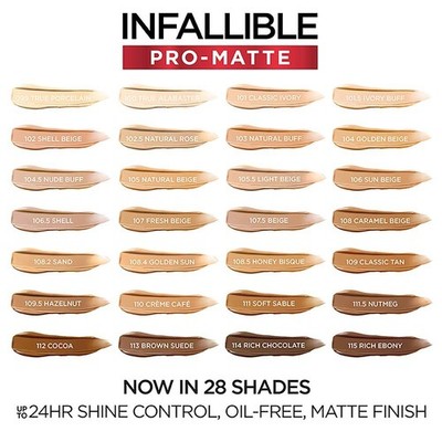 L'oreal Paris Infallible Pro-Matte 24Hr Foundation, Choose Your Shade 1.0 FL OZ