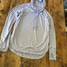 Athleta Hoodie Women s Small Long Sleeve Lightweight Light blue Thumbholes