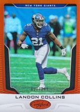 2017 Certified Football Trading Cards Mirror Orange Parallel: Pick From List