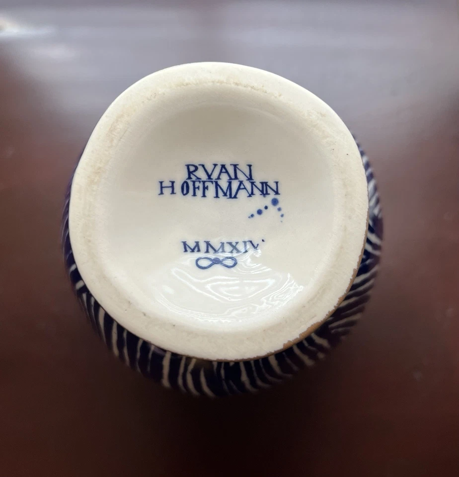 Jarrón Anthropologie Ruan Hoffman Jardín Des Plantes - Azul, Blanco, Dorado Foto 4 de 4