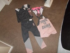 New Justice Active Set Gymnastics Gymnast Bottoms Two Tops w/ Sport Bra