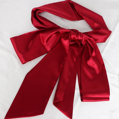 Lady Satin Faux Silk Wide Belt Waistband Japanese Obi Lace Up Long Ribbon Belt - Bild 11 von 20