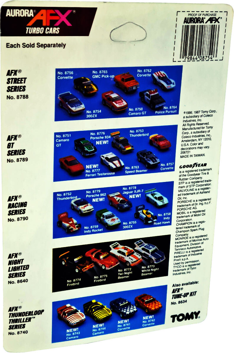 Aurora AFX Turbo Cars: Street Series, Nissan 300zx, Vintage 1987