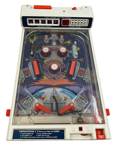 Vintage 1979 Tomy Atomic Arcade Pinball Tabletop Game w/Box For Parts / Repair - Picture 2 of 13