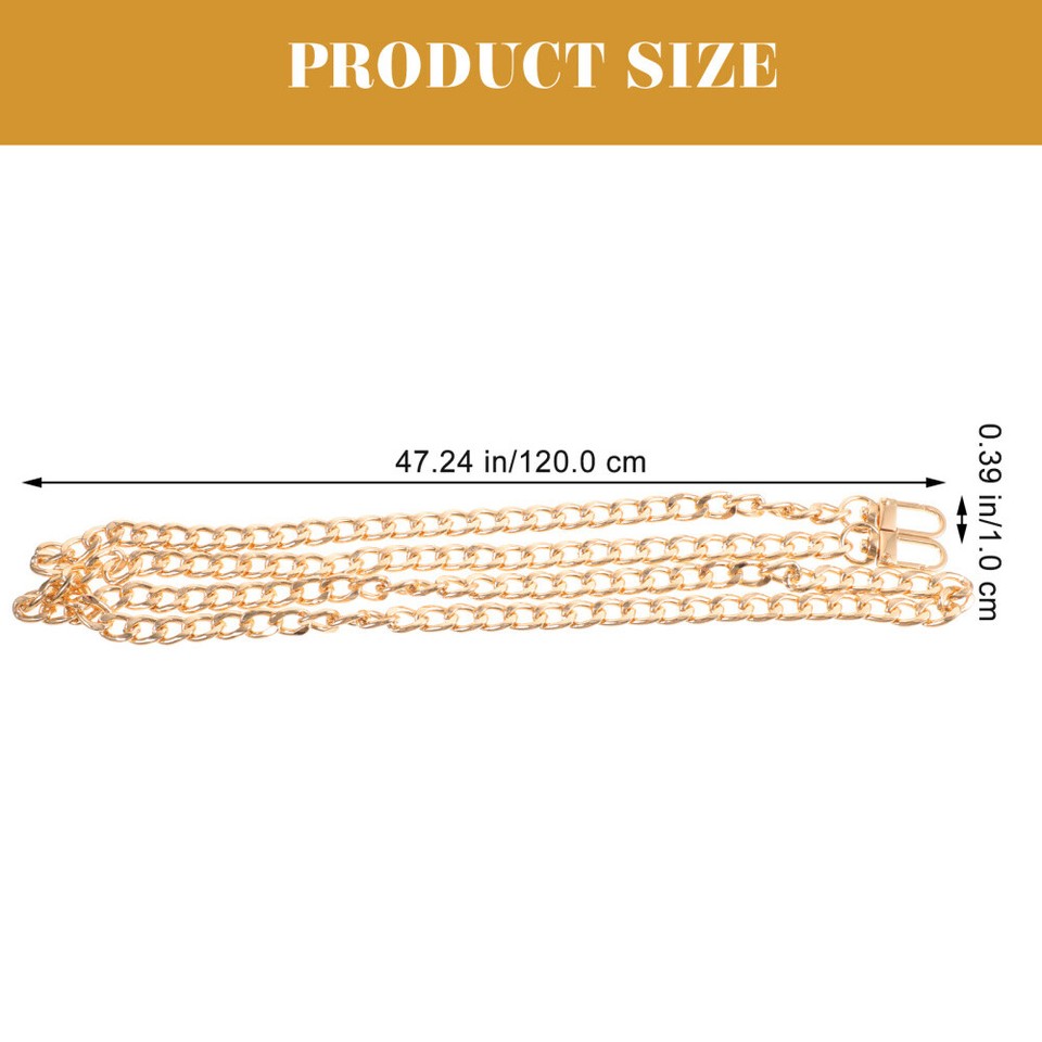 Gold Long Purse Chain Chains for Handbags With Buckle Shoulder Straps