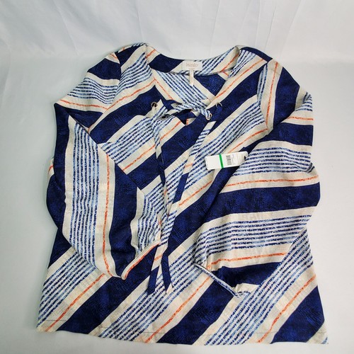 Laundry by Shelli Segal Gr. L 3/4 Arm gestreift Bindekragen Bluse Top Shirt - Bild 3 von 15