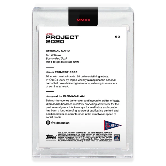 2020 TOPPS PROJECT 2020 #90 TED WILLIAMS - BY OLDMANALAN - Image 2 of 2