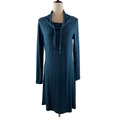 T by Talbots weiches Frottee-Hals-Hals-Schichtkleid blaublau kleine Lounge