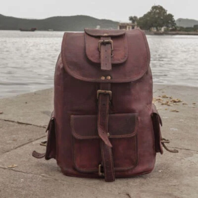 Tasche für Männer und Frauen 20 Zoll großer Lederrucksack für den täglichen Gebr - Bild 1 von 4