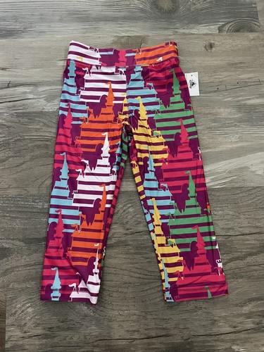 NWT Disney Castle Colorful Striped Girls Leggings Size M - Picture 1 of 5