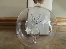 Vintage Blown Glass Murano Style Kitten Cat Feline Christmas Ornament Italy