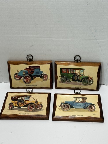 FREDERICK ELMIGER 4 AUTO D'EPOCA ARTE SU TARGHE COLONIALI VINTAGE Limousine Buick