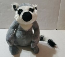 Ganz Webkinz Ring Tailed Lemur 8" Plush Grey Stuffed Animal Toy Wildlife