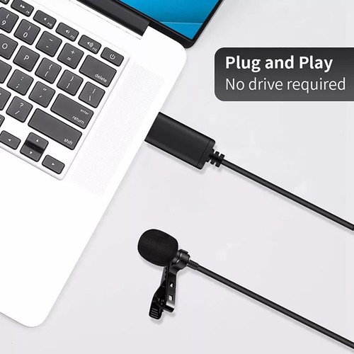 USB 2.0 Mic Microphone Clip-on Lapel Mini Lavalier PC For Recordings - US - Picture 6 of 7