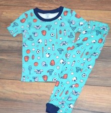 2 Piece Carter's Snug Fit Pajamas Sleepwear Set 24 Months Football Themed