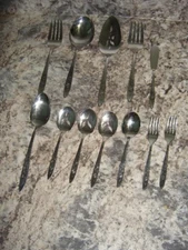12 pc serving set    my rose Oneida Community Stainless Flatware   NICE lot