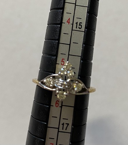 Anillo de oro amarillo liso de 14 quilates diamantes naturales talla 5,5 INDIA AUTÉNTICO - Imagen 7 de 11