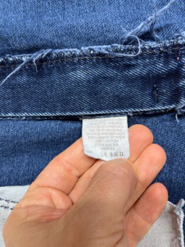Vintage Lee Size 14 Med Blue Jeans Dark Wash Tapered Leg 100% Cotton Made in USA - Picture 2 of 10
