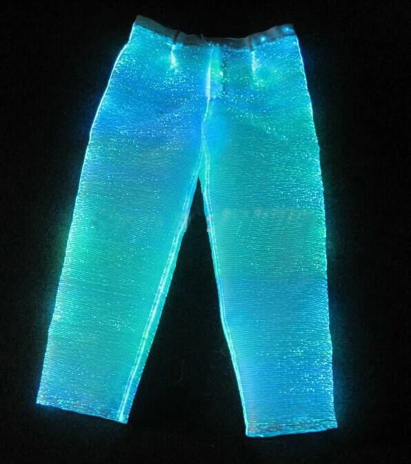 men LED show light up casual pants fiber optic Luminous unique design trousers