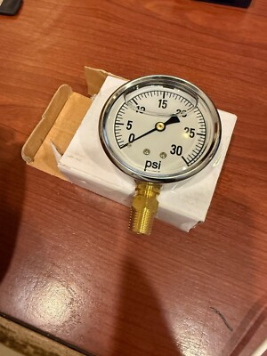 #ad Liquid Filled Pressure Gauge 30PSI GXB 2141 1 2quot; Threads $15.00