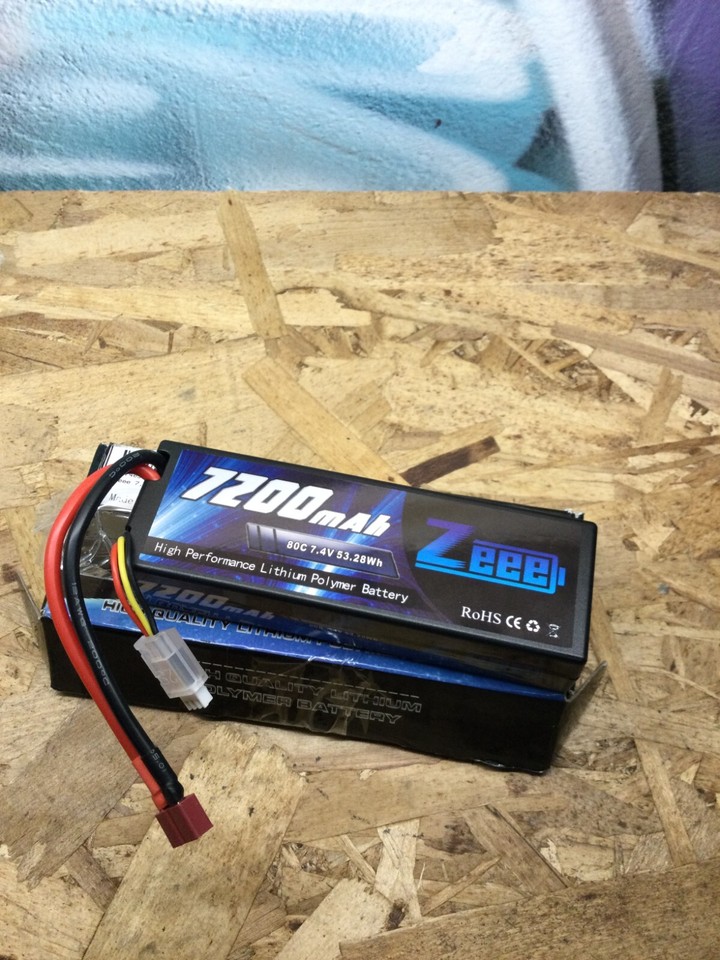 Batterie 2S Lipo 7200mAh 7.4V 120C Avec Prise EC5 – Hardcase Pour Voitures RC Zeee Lipo 7.4V 120C EC5