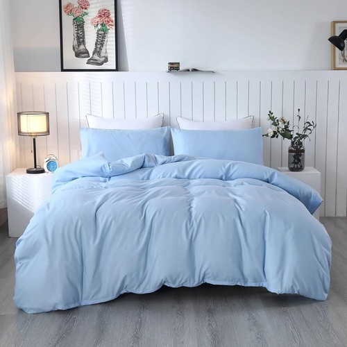 600TC Egyptian Cotton 3-PCs Duvet Cover Set With Zipper Closure & Corner Ties - Picture 17 of 31