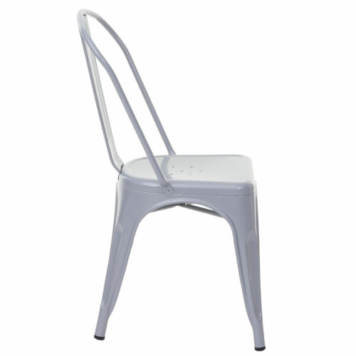 2er-Set Bistrostuhl HWC-A73, Stuhl Stapelstuhl, Metall Industriedesign, grau - Bild 5 von 7