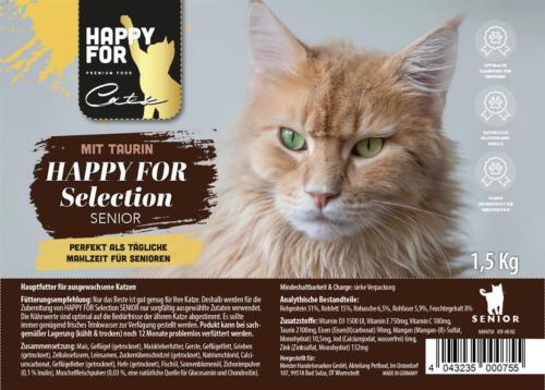 HAPPYFOR Premium Katzentrockenfutter Selection Senior neu 1,5 kg - Bild 2 von 3