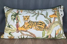 Callisto Home 24" x 14" Tiger, trees & flowers down lumbar pillow New! up to 5
