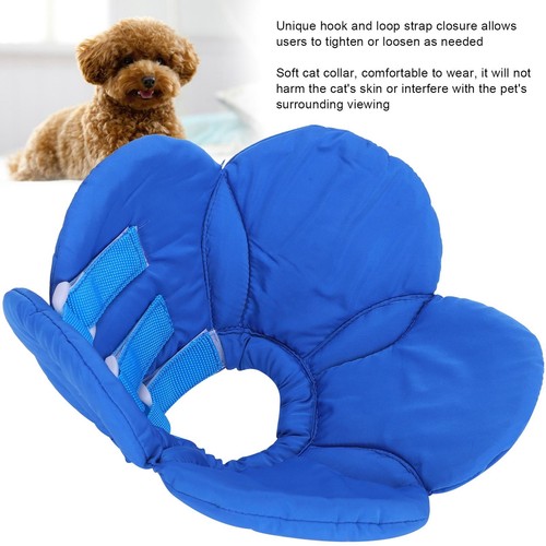 Flower Shape Dog Recovery Collar Soft Adjustable Neck Protector for Pets Blue - Picture 11 of 12