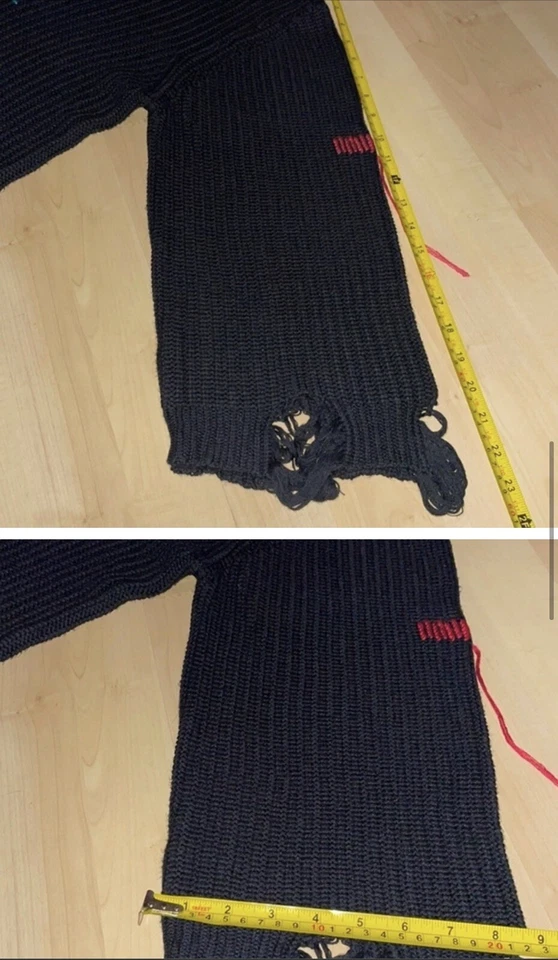 Peace love world Destructed Affirmation Vneck Sweater distressed gently preloved - Image 4 of 4