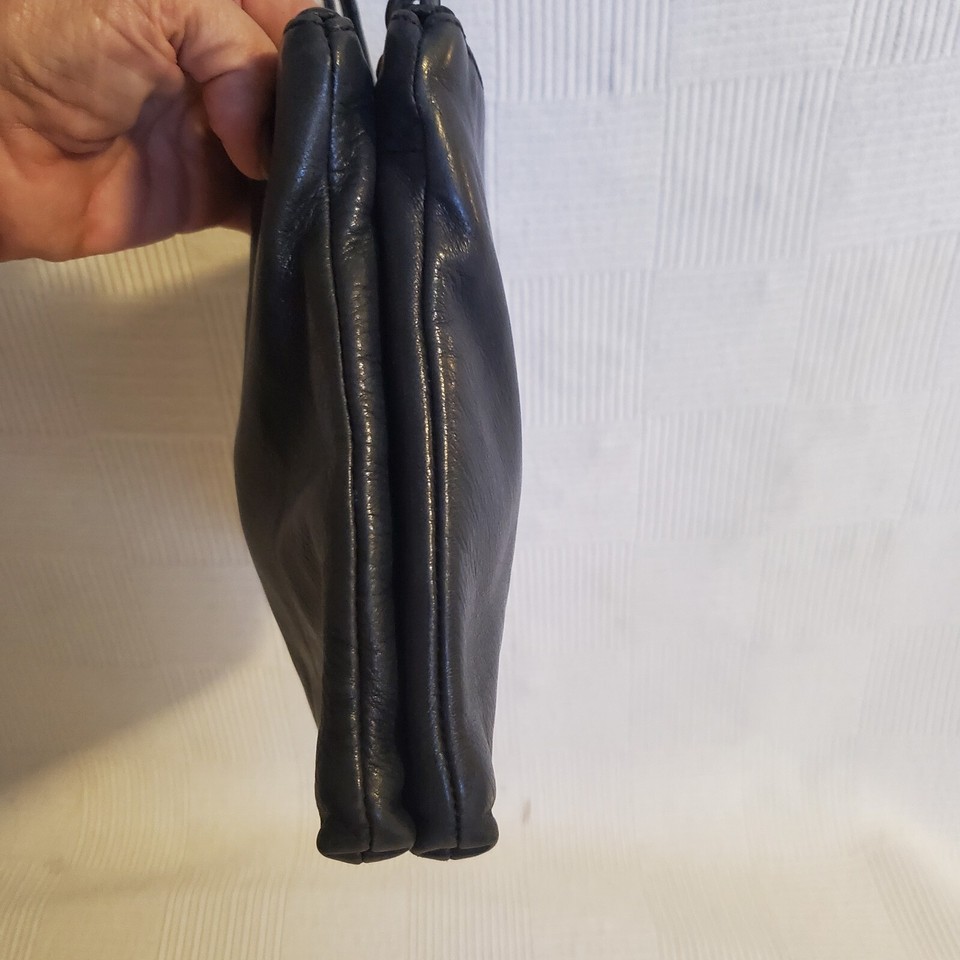 Margot Crossbody Purse Double Zipper Black Soft Leather Handbag eBay