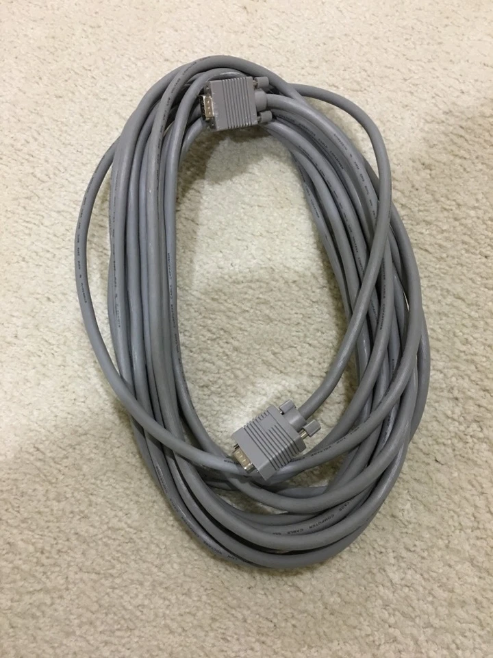 25' Gray VGA M/M Male to Male Low Voltage Computer Cable  - Image 3 of 3