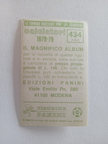 FIGURINA CALCIATORI PANINI 1978/79 RIMINI PILONI/AGOSTINELLI/.. n 434 CON VELINA - Imagen 2 de 2