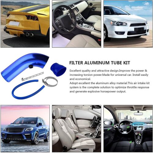 Filtro de admisión de aire frío tubo de inducción manguera de flujo de alimentación tubo de alimentación para Honda Civic 3" 76 mm EE. UU. - Imagen 8 de 18