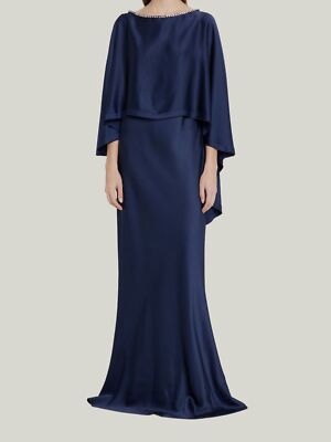Jason Wu Collection Crystal-embellished Cape Dress, Blue, Women's, 0, Cocktail & Party Wedding Guest Dresses Cocktail Dresses