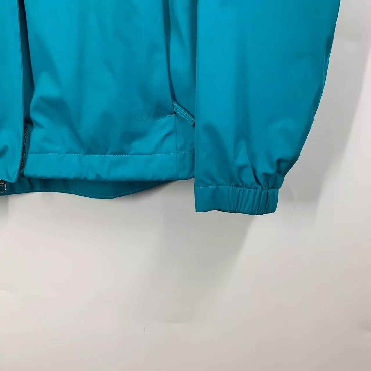 lole nylon waterproof full zip long sleeve hooded raincoat jacket