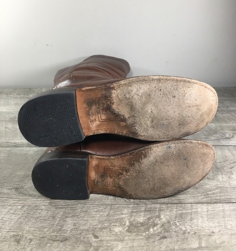 Womens Frye 77535 Paige Tall Riding Gray Distressed Leather Boho Boots Size 7 - Picture 7 of 10