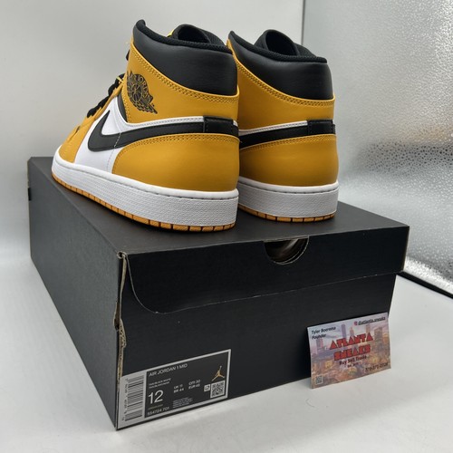Size 12 - Jordan 1 Mid Reverse Yellow Toe 2022 Brand New Og All - Picture 4 of 7