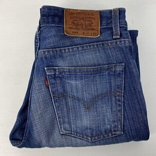 Levi's Mens 504 Regular Fit Leather Patch Straight Jeans Size 30 VGC JCT3LV3