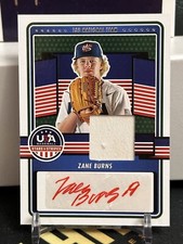 2023 Panini USA Baseball Stars & Stripes Materials Zane Burns (Red Ink) Auto