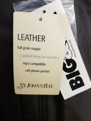 St John's Bay Genuine Leather Jacket Mens 3XL Big & Tall Sienna Brown MSRP $240 - Picture 7 of 9