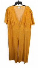 ASOS Design Women's Curve Tea Jumpsuit Mustard Ditsy Floral Curve sz 20