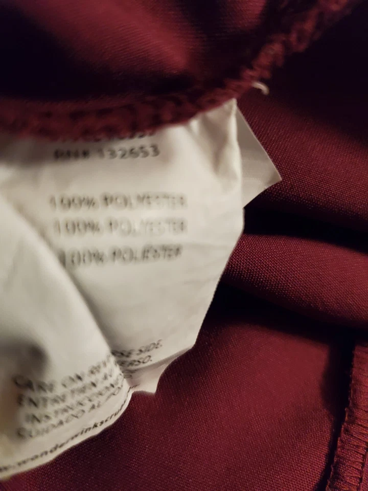 Blusa Médica W123 Talla XL-Vino/Marrón con 1 Pecho y 2 Bolsillos Laterales-Pecho 25.5"/L 30" Foto 4 de 4