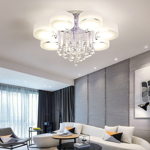 LED Ceiling Light 3/5/7 Head Large Crystal Chandelier Lamp Living Room Lights UK - Picture 2 of 26